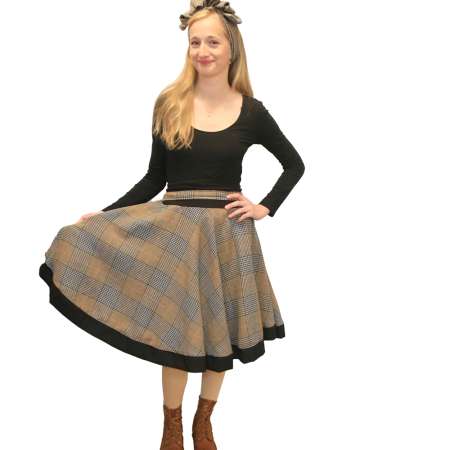 braun schwarz karierter Tellerrock klassisch